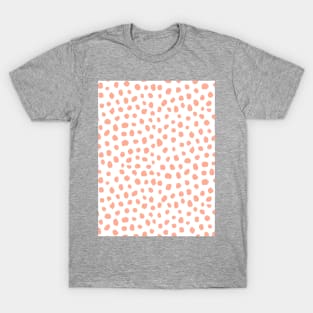 Peach and White Animal Print Pattern T-Shirt